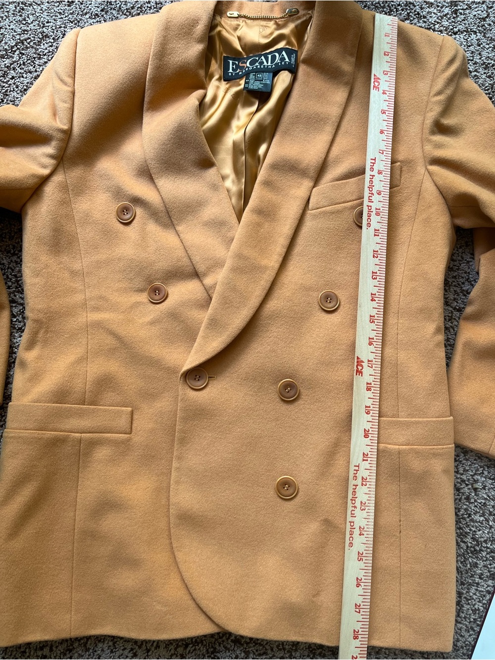 Escada Women's Camel Double-Breasted Blazer - Picture 7 of 9
